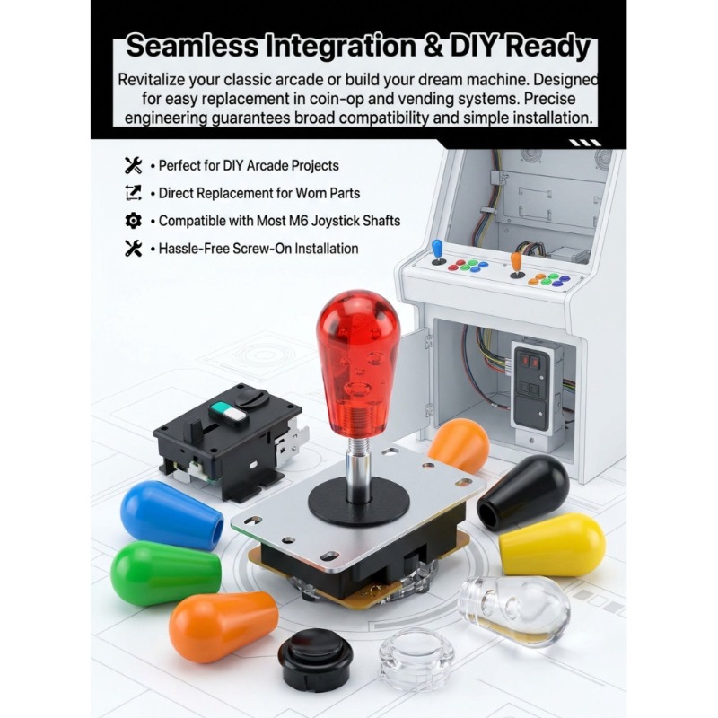 Arcade Games And Vending - 1 PCS M6 Joystick American Ball