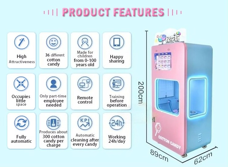 Outdoor Fully Automatic Cotton - Candy Floss Machine recension och pris